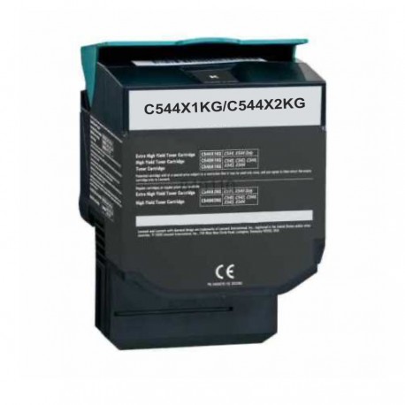 TONER REMANUFACTURE LEXMARK 544X-REMPLACE C544X1KG/C544X2KG NOIR